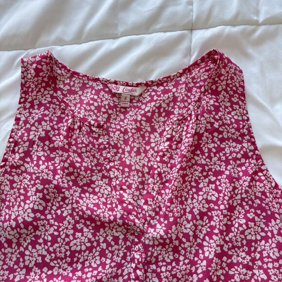 Vintage 90s Candies Sleeveless Tank Top Womens Size Small Pink White Floral Y2K - Picture 3 of 9